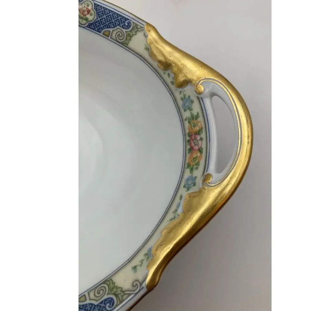 VTG Bohemia Ceramic Works Cecil Pattern Large Oval Au Gratin Dish Czechoslovakia